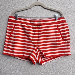 J.Crew Womens Single Pleat Shorts Striped Casual Summer Size 12 NWT
